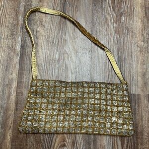 Gold vintage beaded mini bag